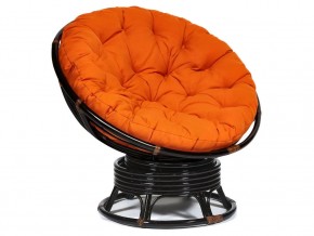 Кресло-качалка Papasan w 23/01 B с подушкой Antique brown, ткань Оранжевый в Нижней Туре - nizhnyaya-tura.magazin-mebel74.ru | фото