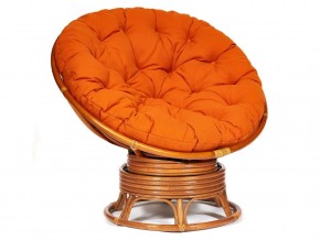 Кресло-качалка Papasan w 23/01 B с подушкой Cognac, ткань Оранжевый в Нижней Туре - nizhnyaya-tura.magazin-mebel74.ru | фото