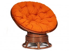 Кресло-качалка Papasan w 23/01 B с подушкой Pecan, ткань Оранжевый в Нижней Туре - nizhnyaya-tura.magazin-mebel74.ru | фото