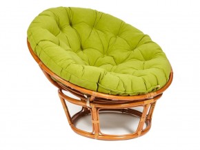 Кресло Papasan 23/01 W с подушкой Cognac, флок Олива в Нижней Туре - nizhnyaya-tura.magazin-mebel74.ru | фото