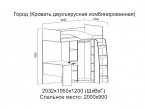 Кровать двухъярусная комбинированная в Нижней Туре - nizhnyaya-tura.magazin-mebel74.ru | фото