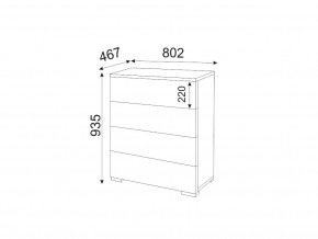 М05 (ручка брусок) Комод (4 ящика) в Нижней Туре - nizhnyaya-tura.magazin-mebel74.ru | фото