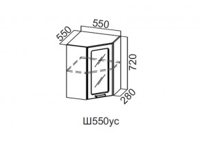 Ш550ус/720 Шкаф навесной 550/720 (угловой со стеклом) в Нижней Туре - nizhnyaya-tura.magazin-mebel74.ru | фото