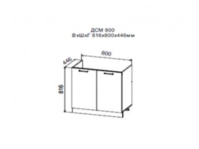 Шкаф нижний ДСМ800 под мойку в Нижней Туре - nizhnyaya-tura.magazin-mebel74.ru | фото